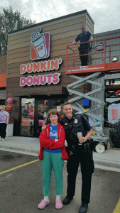 Fundraiser for Special Olympics at Dunkin' Donuts.